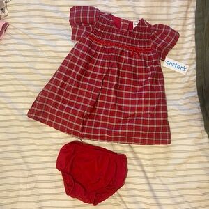 Carter's Red Plaid Baby Dress with Bow Detail